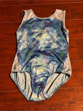 Cat & Jack Galaxy Print Blue Green Yellow One-Piece Bodysuit with Shorts